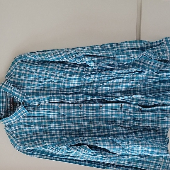 Dress shirt Ike by Ike Behar turquoise and white colors - Picture 2 of 3